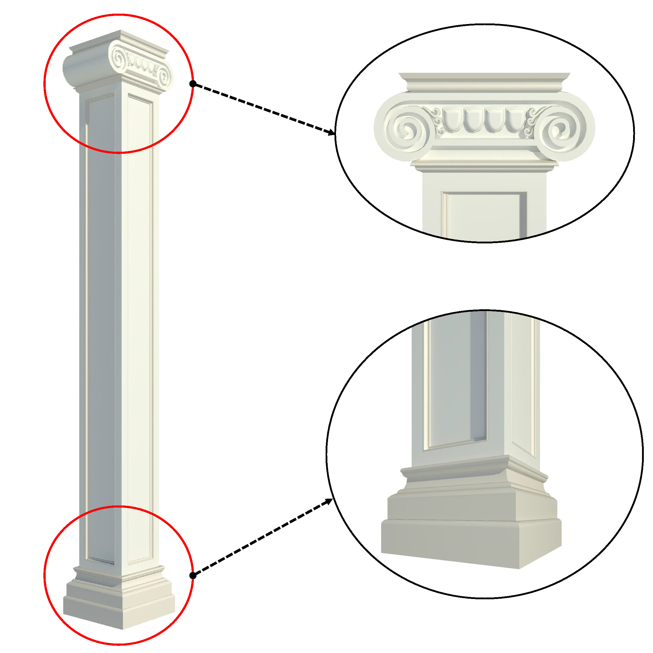 Parametric Classic Columns Family for Revit Pack Four 3D model_11