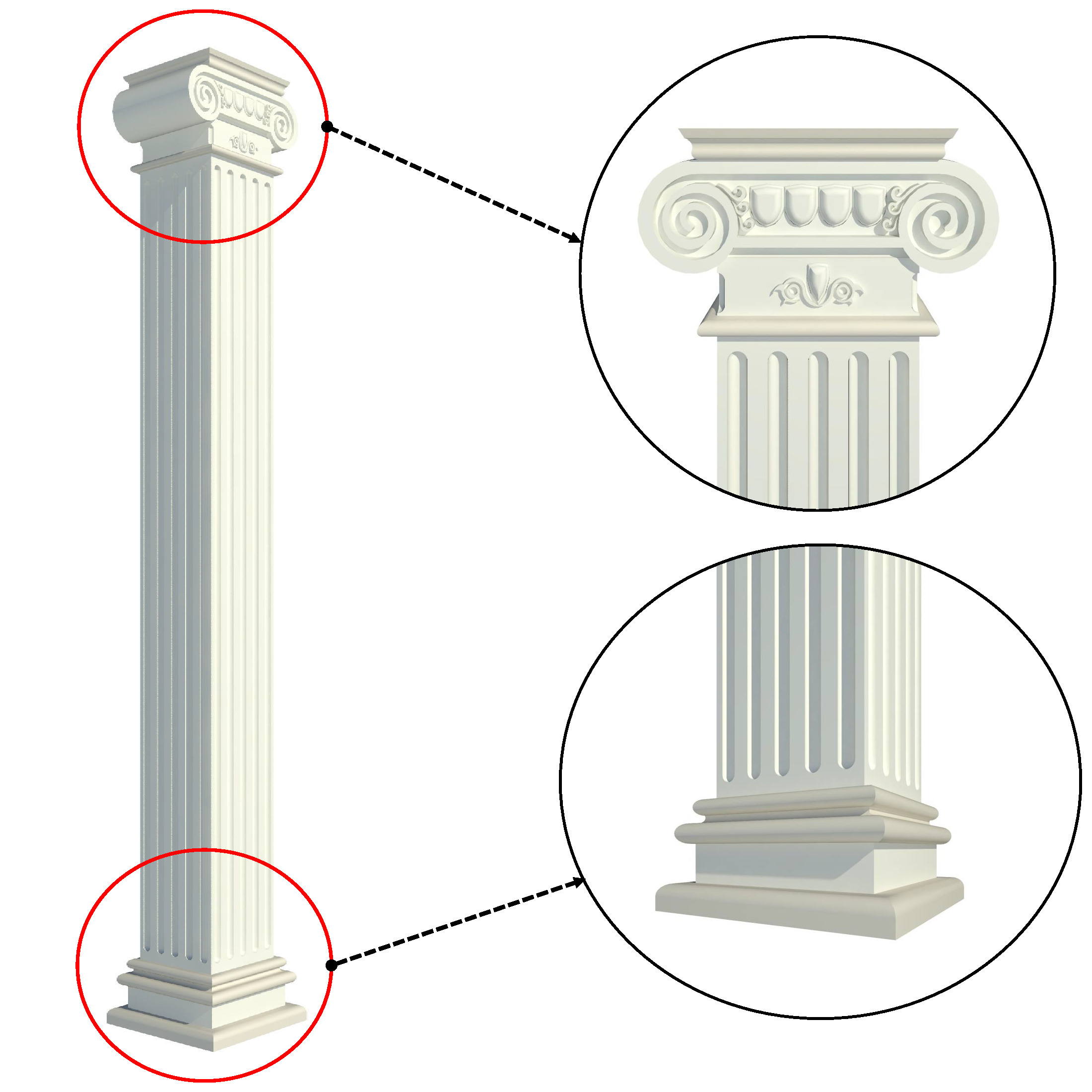 Parametric Classic Columns Family for Revit Pack Four 3D model_8