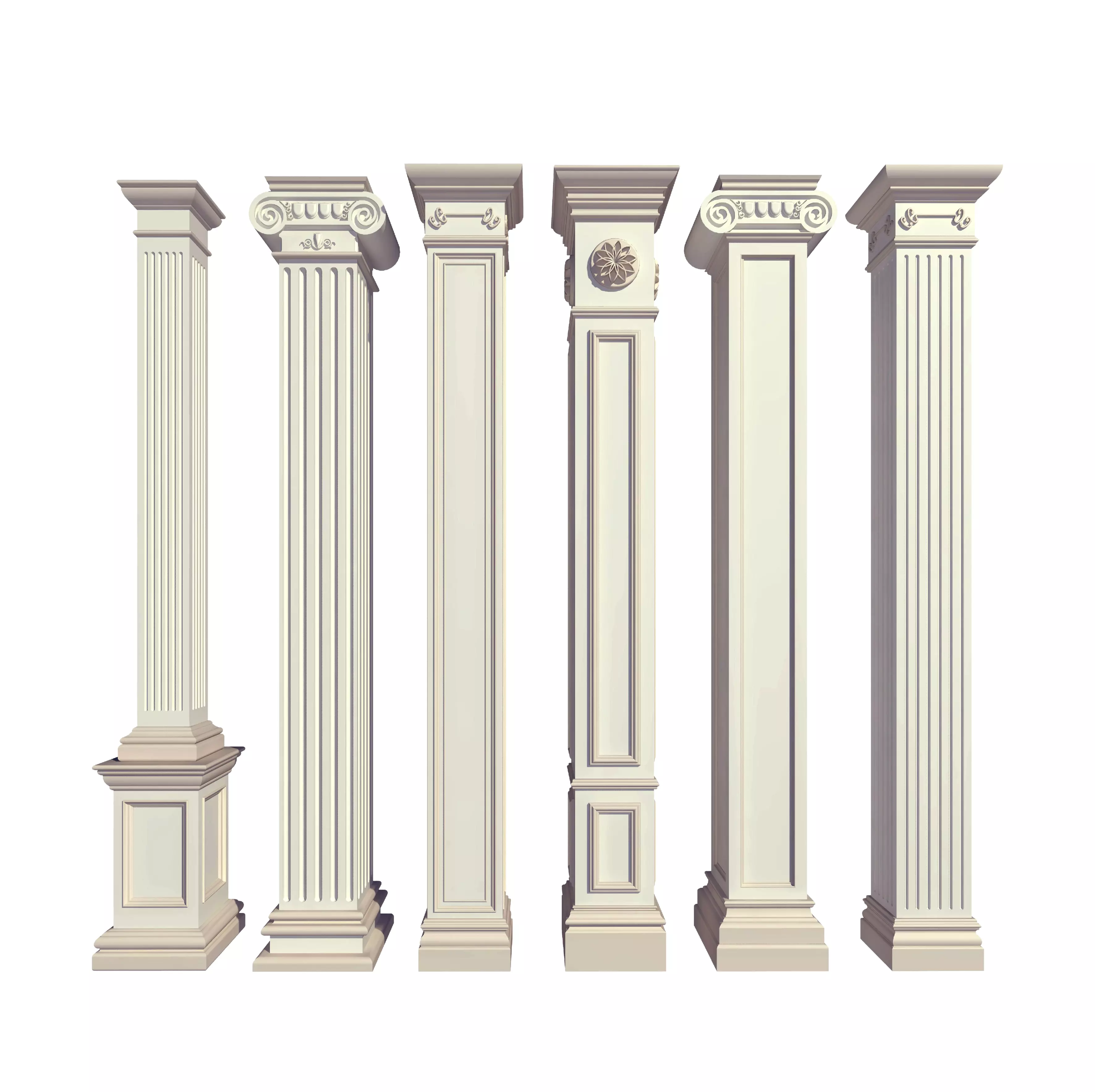 Parametric Classic Columns Family for Revit Pack Four 3D model_0
