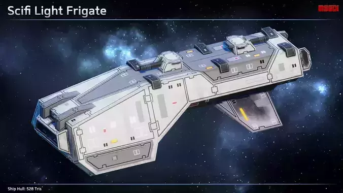 Spaceship Frigates Low-poly 3D model