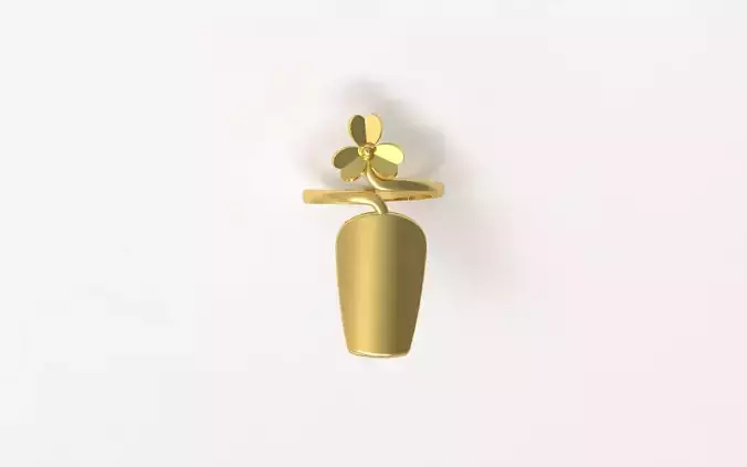 Flower Design Finger Nail Ring Model  sj0005 3D print model