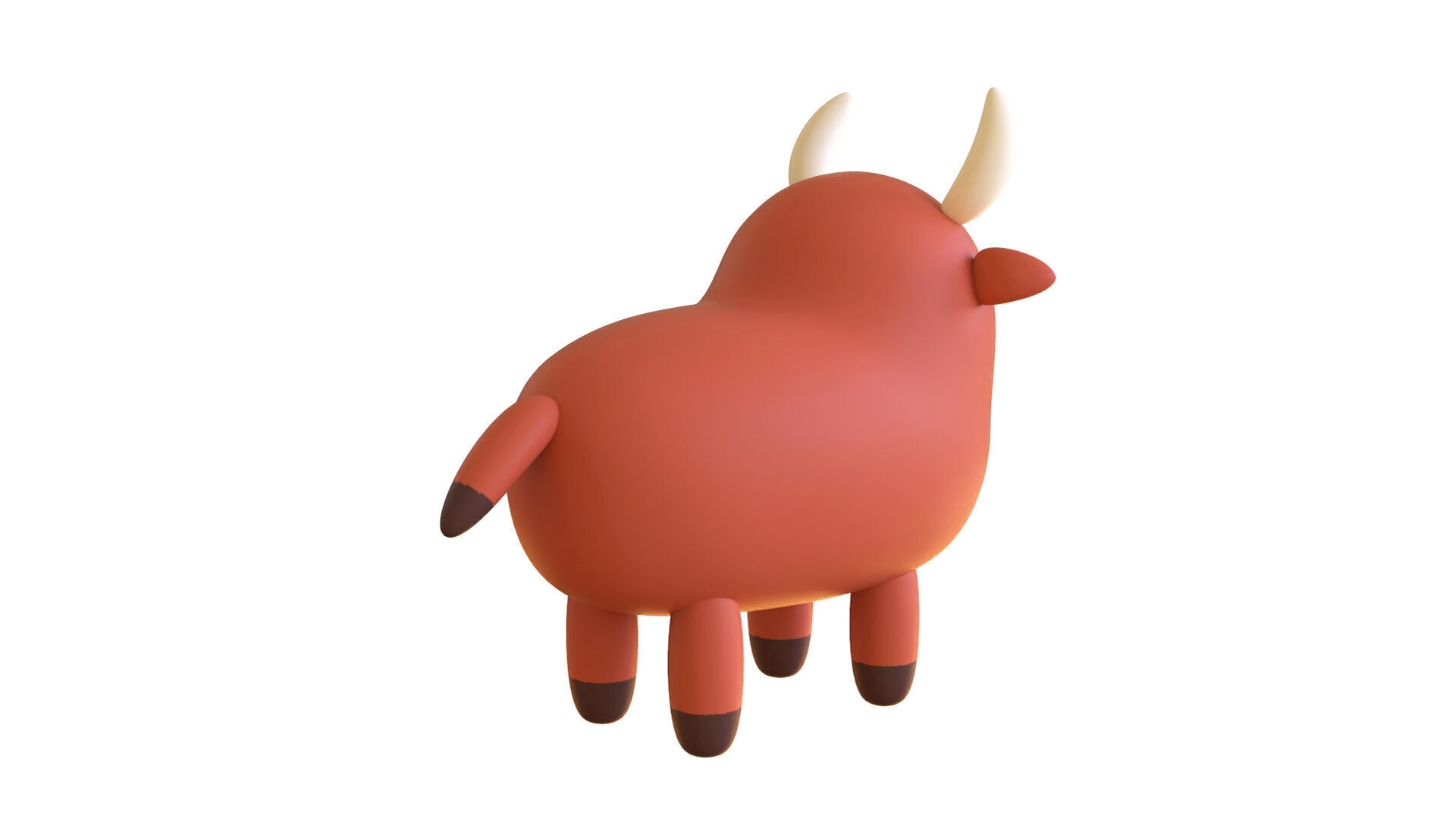 Low-Poly Bull Animated - Fun World Animal Low-poly 3D model_7