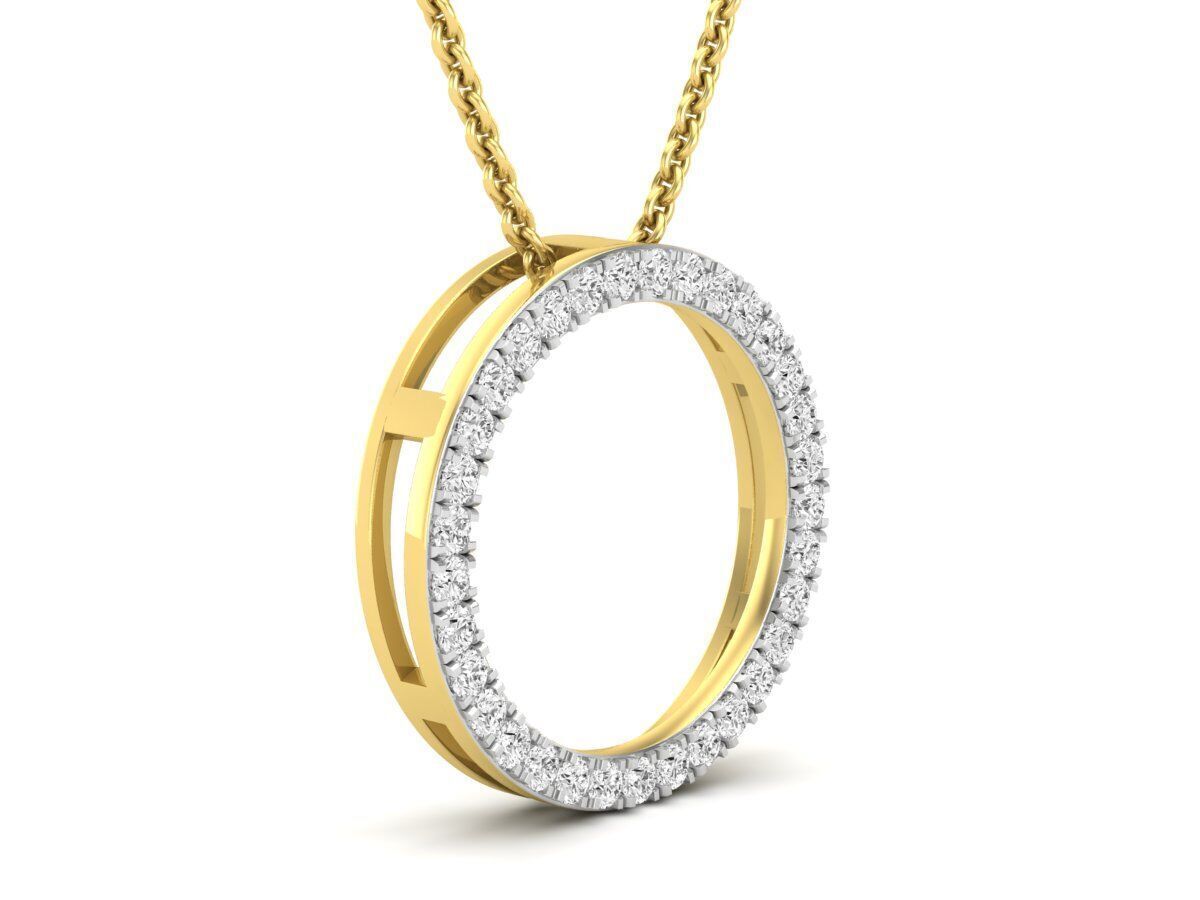 AV 638 Diamond Open Circle Pendant 3D print model_5