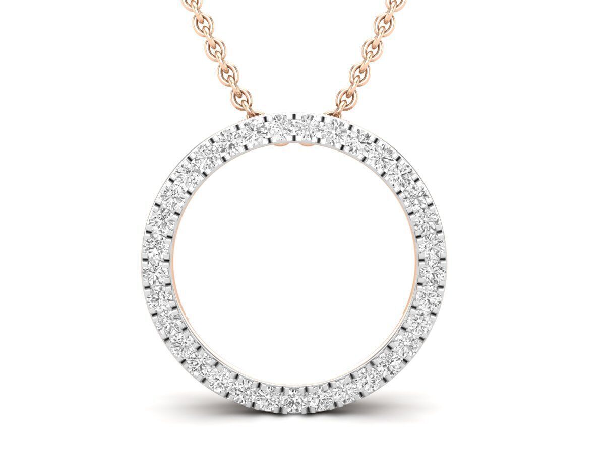 AV 638 Diamond Open Circle Pendant 3D print model_1