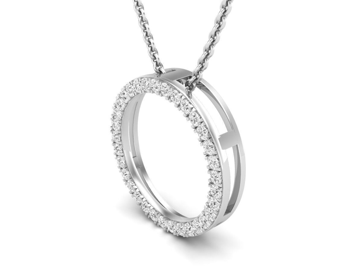 AV 638 Diamond Open Circle Pendant 3D print model_11