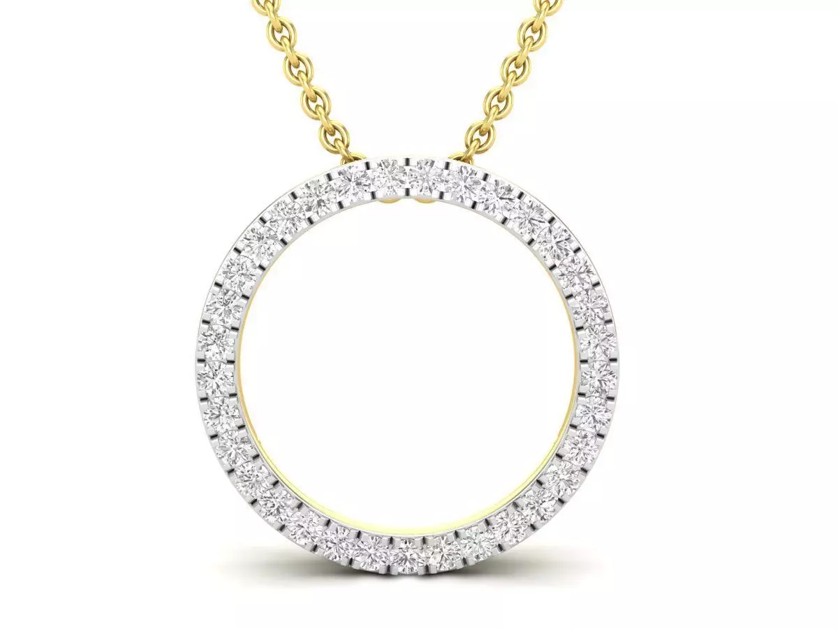AV 638 Diamond Open Circle Pendant 3D print model_0