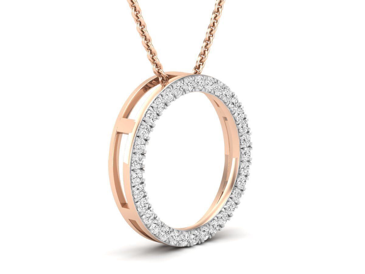 AV 638 Diamond Open Circle Pendant 3D print model_4