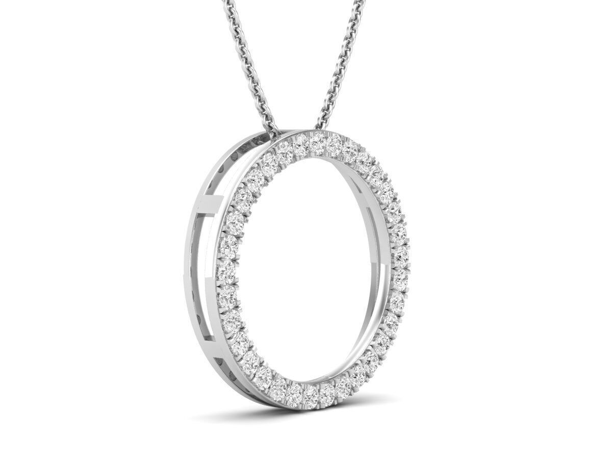 AV 640 Diamond Open Circle Pendant 3D print model_4