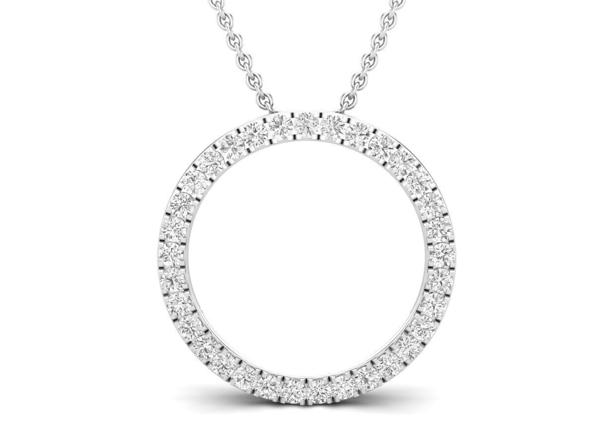 AV 640 Diamond Open Circle Pendant 3D print model_1