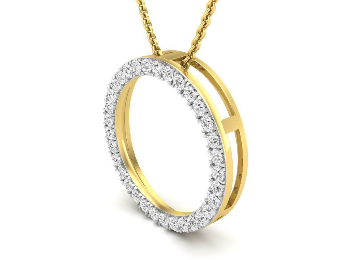 AV 640 Diamond Open Circle Pendant 3D print model_11
