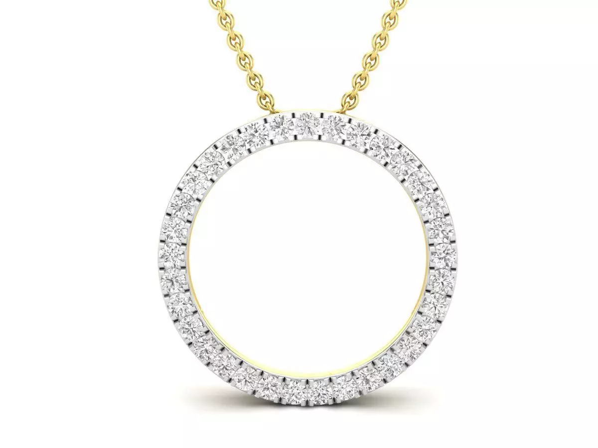 AV 640 Diamond Open Circle Pendant 3D print model_0