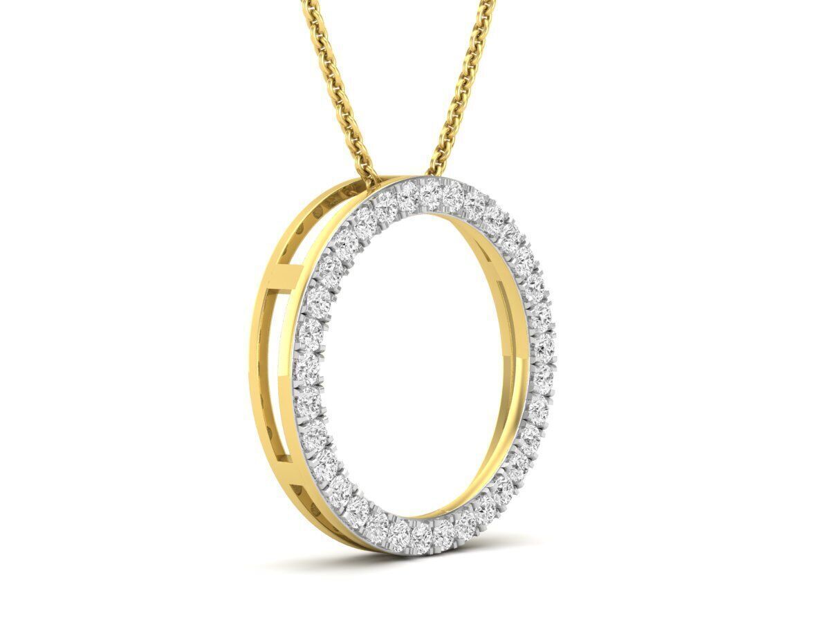 AV 640 Diamond Open Circle Pendant 3D print model_3