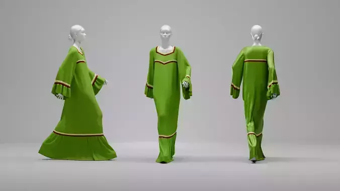 Dress V14 Walk Cycle Animation Clo Marvelous Designer 