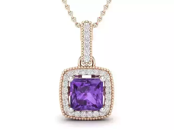 AV 643 Ladies Halo Style Drop Pendant
