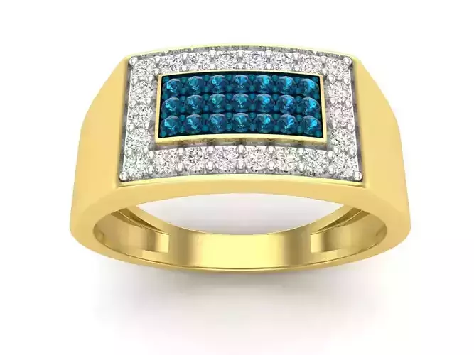 AV 647 Diamond Mens Flashy Hip Hop Pinky Ring 3D print model