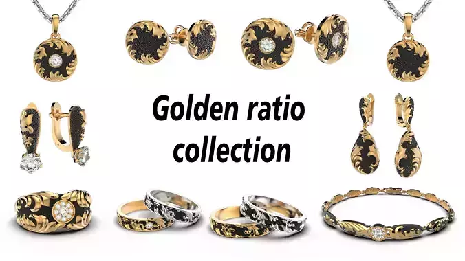 High jewelry Golden ratio set 3D Model Collection