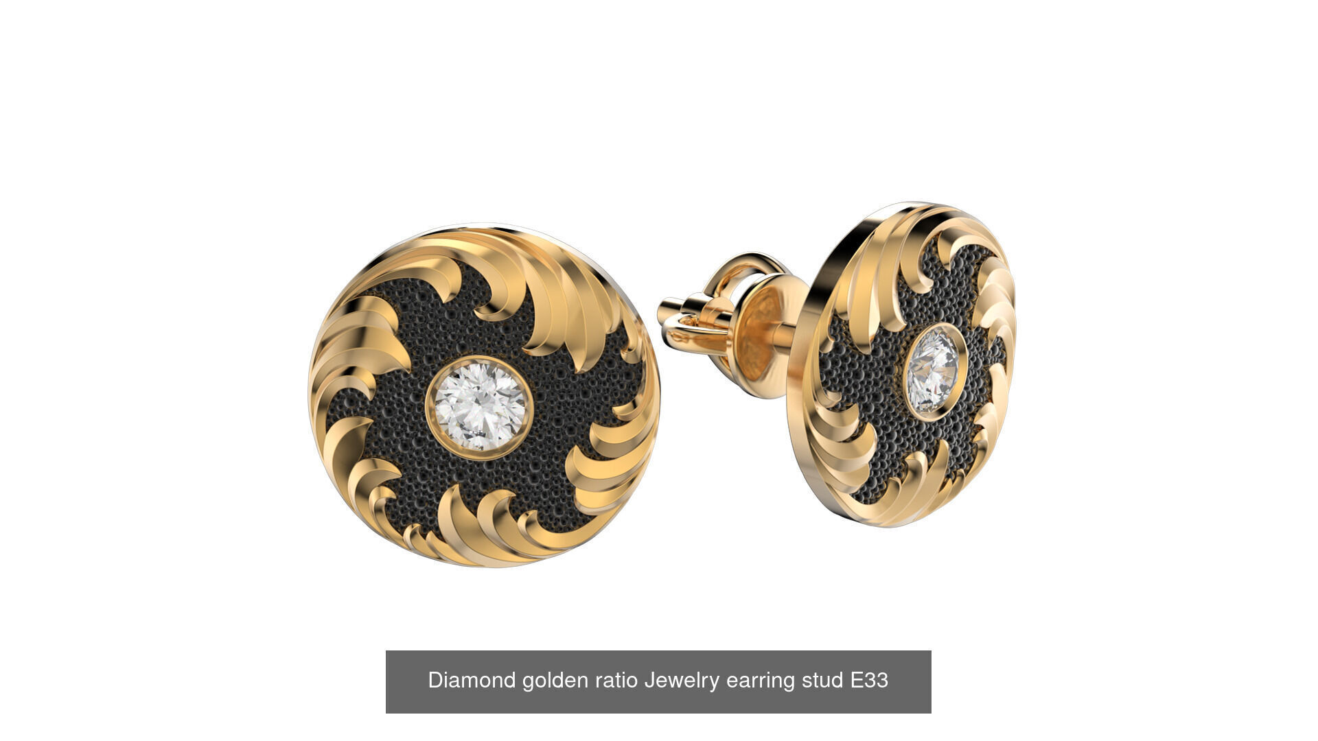 High jewelry Golden ratio set 3D Model Collection_9