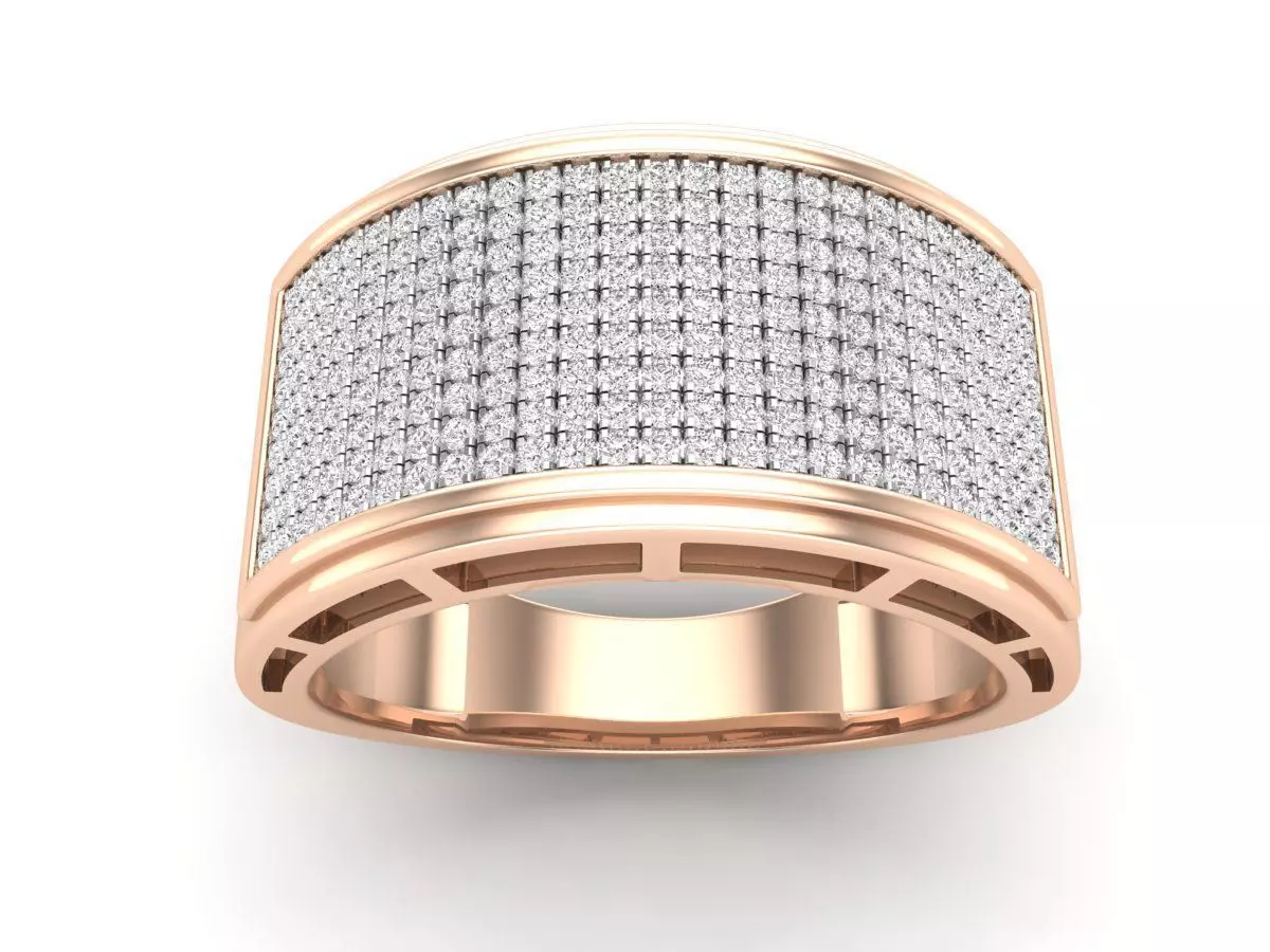 AV 649 Diamond Men Flashy Micropave Hip Hop Ring 3D print model_0