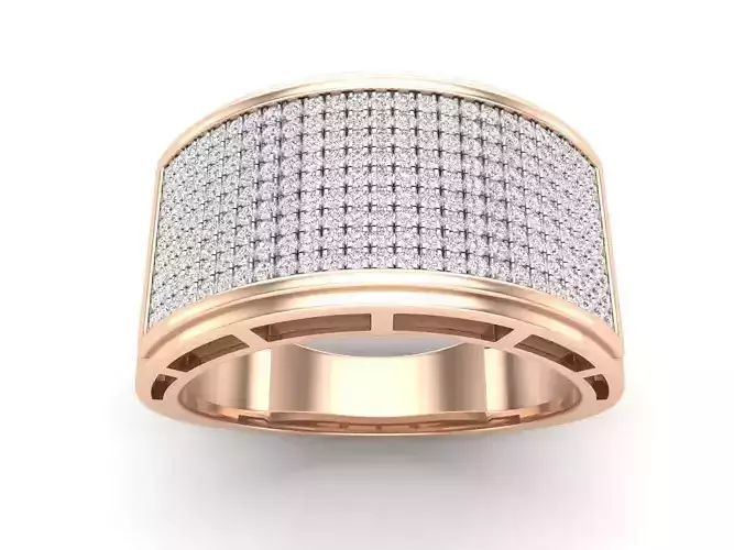 AV 649 Diamond Men Flashy Micropave Hip Hop Ring 3D print model