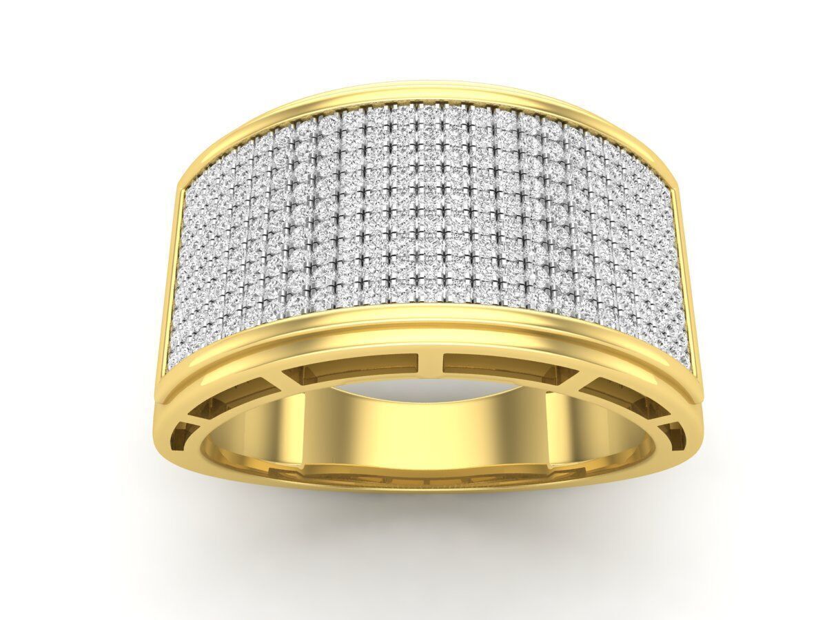 AV 649 Diamond Men Flashy Micropave Hip Hop Ring 3D print model_2