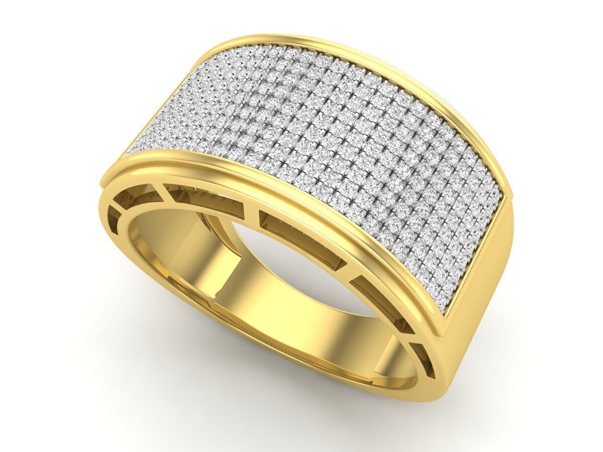 AV 649 Diamond Men Flashy Micropave Hip Hop Ring 3D print model_17