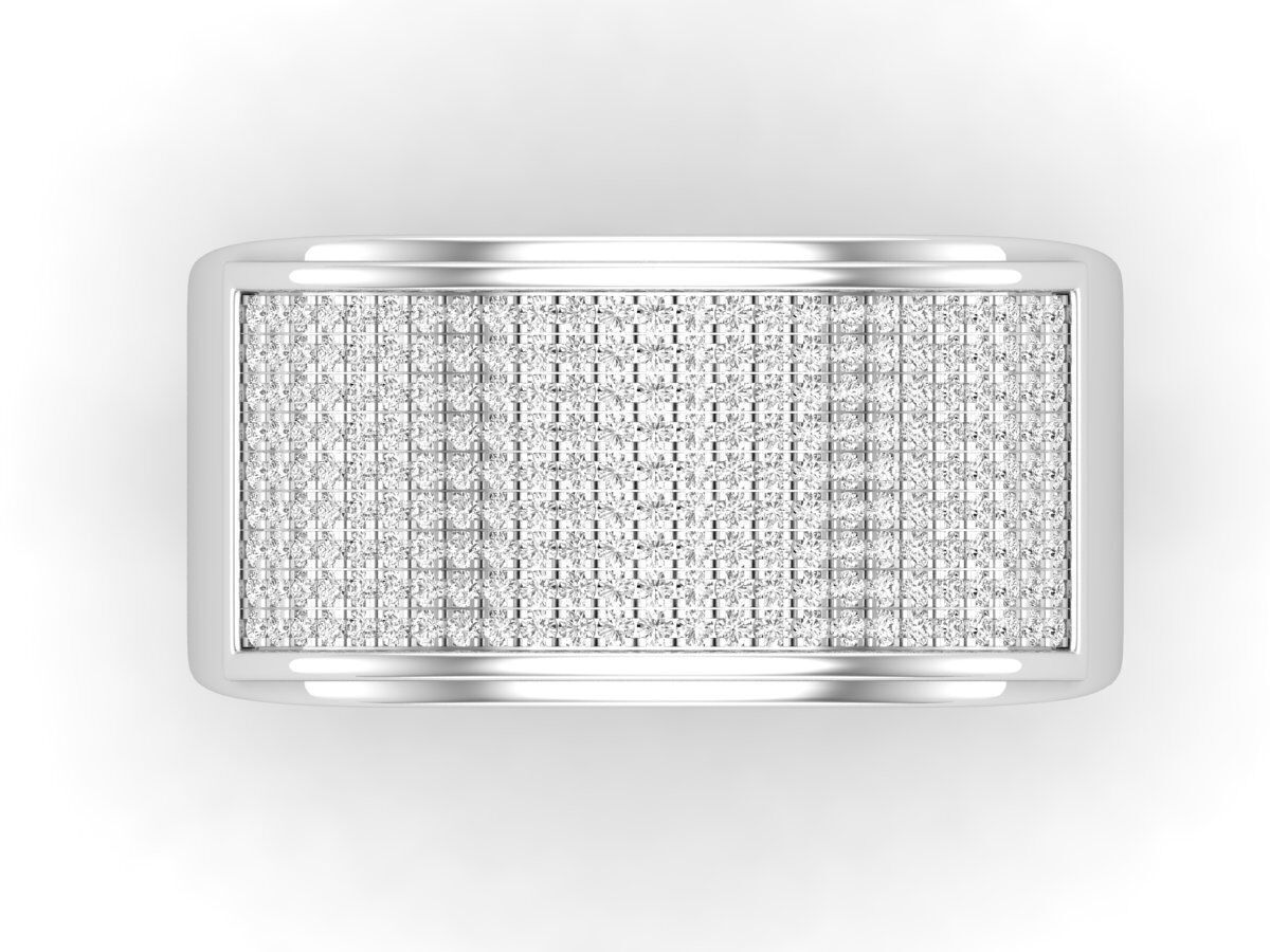 AV 649 Diamond Men Flashy Micropave Hip Hop Ring 3D print model_7