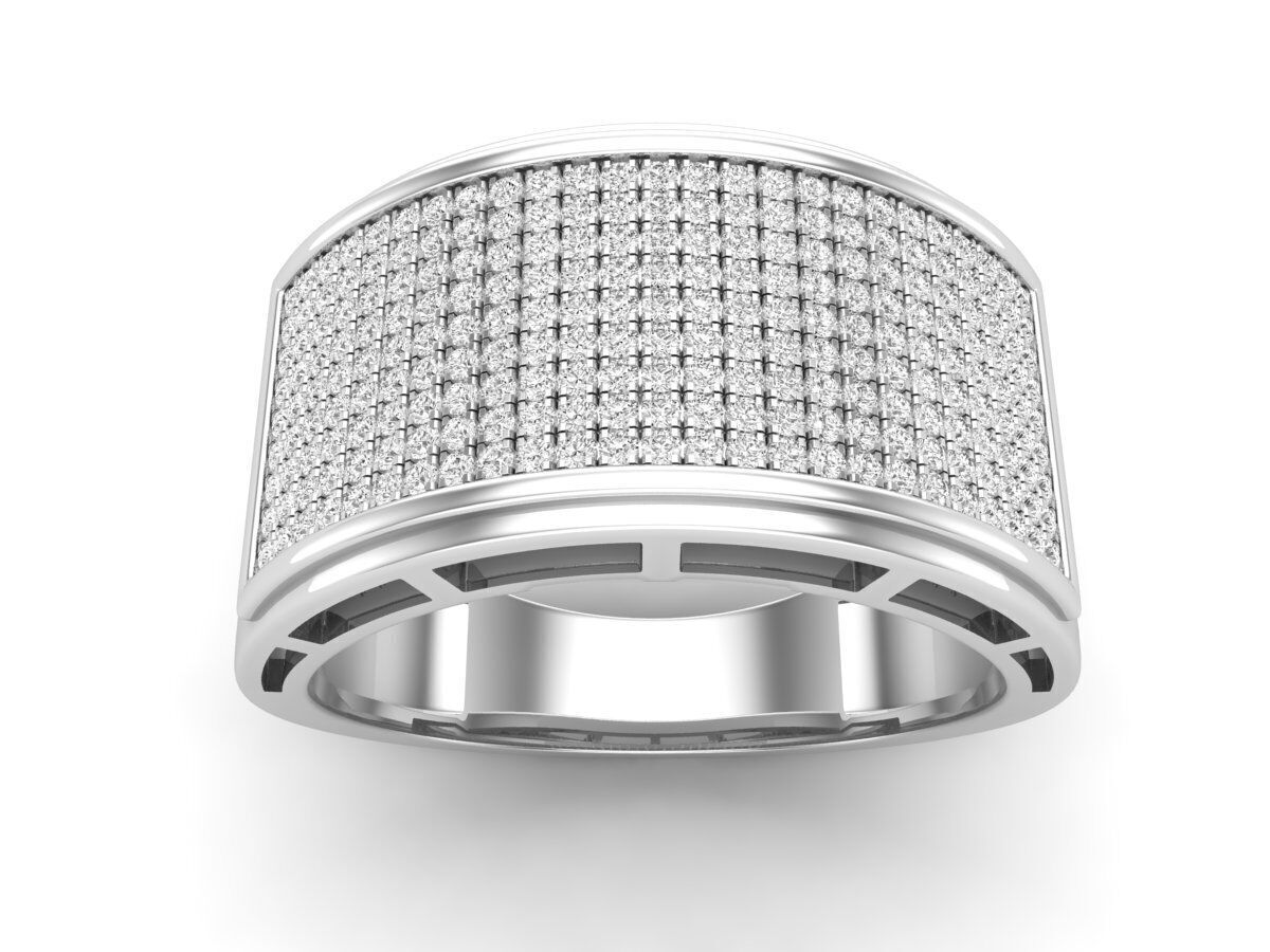 AV 649 Diamond Men Flashy Micropave Hip Hop Ring 3D print model_1