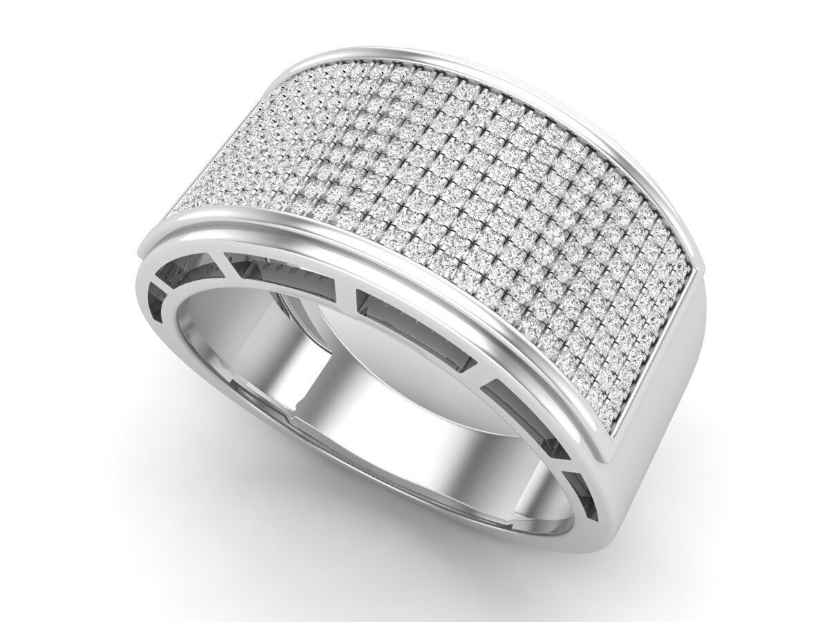 AV 649 Diamond Men Flashy Micropave Hip Hop Ring 3D print model_18