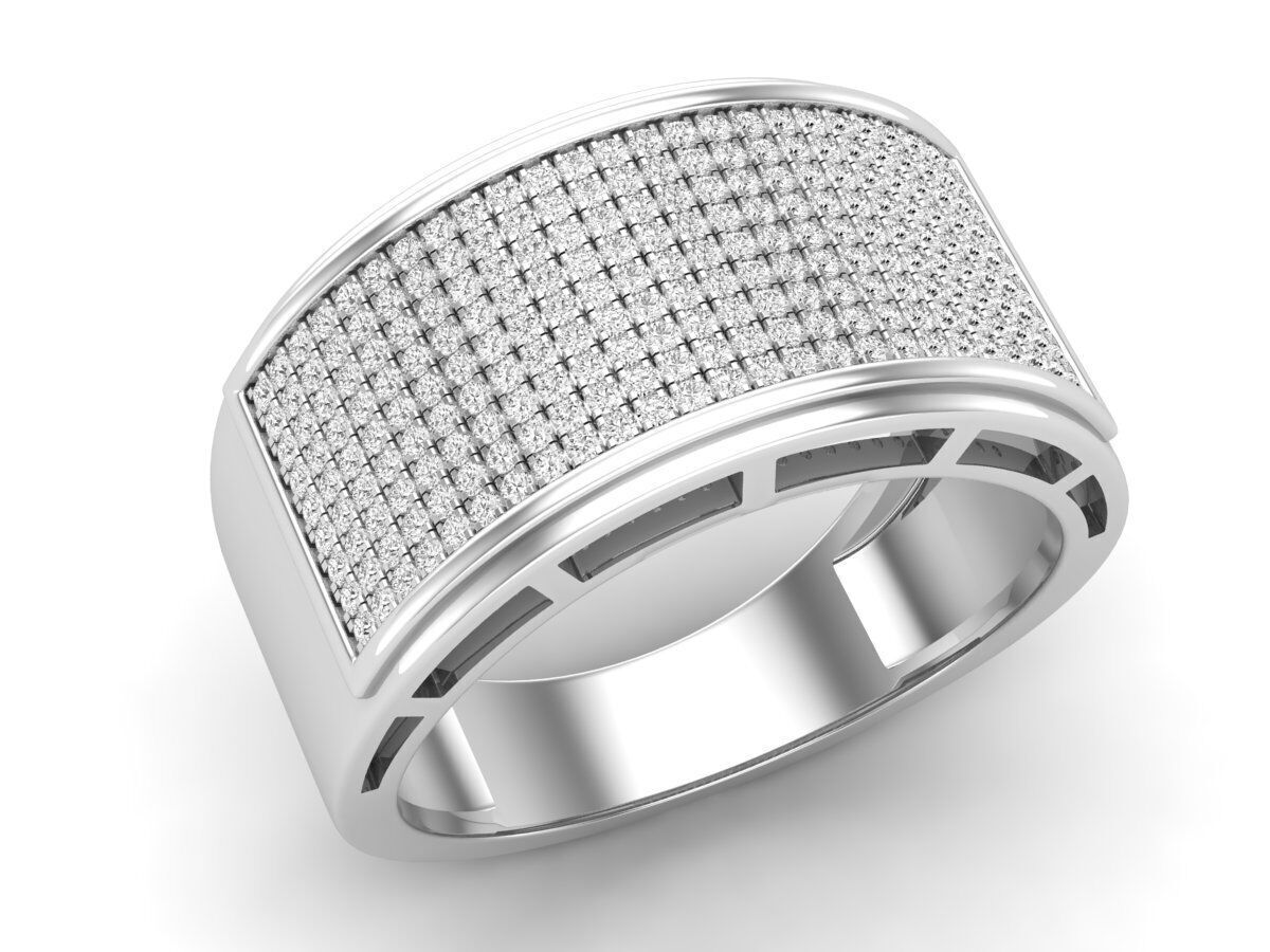 AV 649 Diamond Men Flashy Micropave Hip Hop Ring 3D print model_5