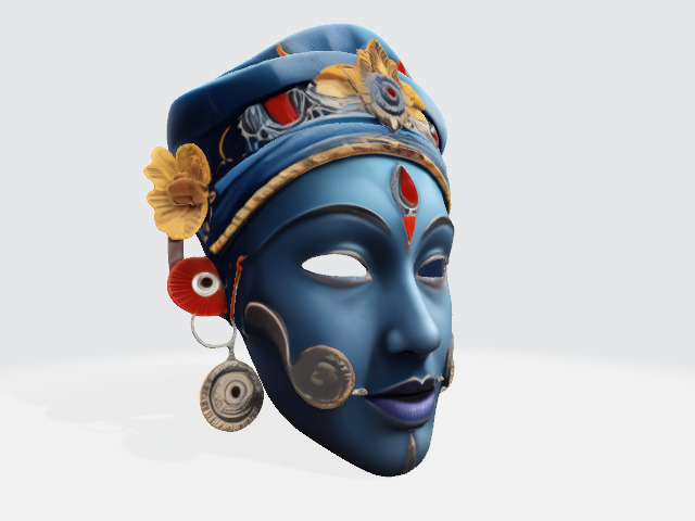 Divine Goddess Mask Low-poly 3D model_1