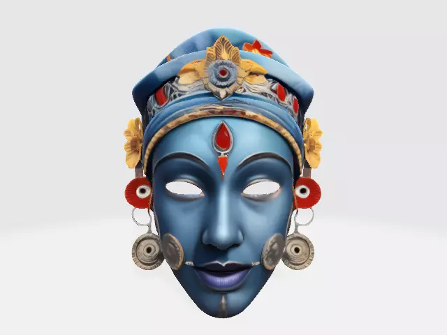 Divine Goddess Mask Low-poly 3D model_0