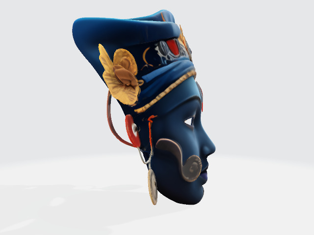 Divine Goddess Mask Low-poly 3D model_2