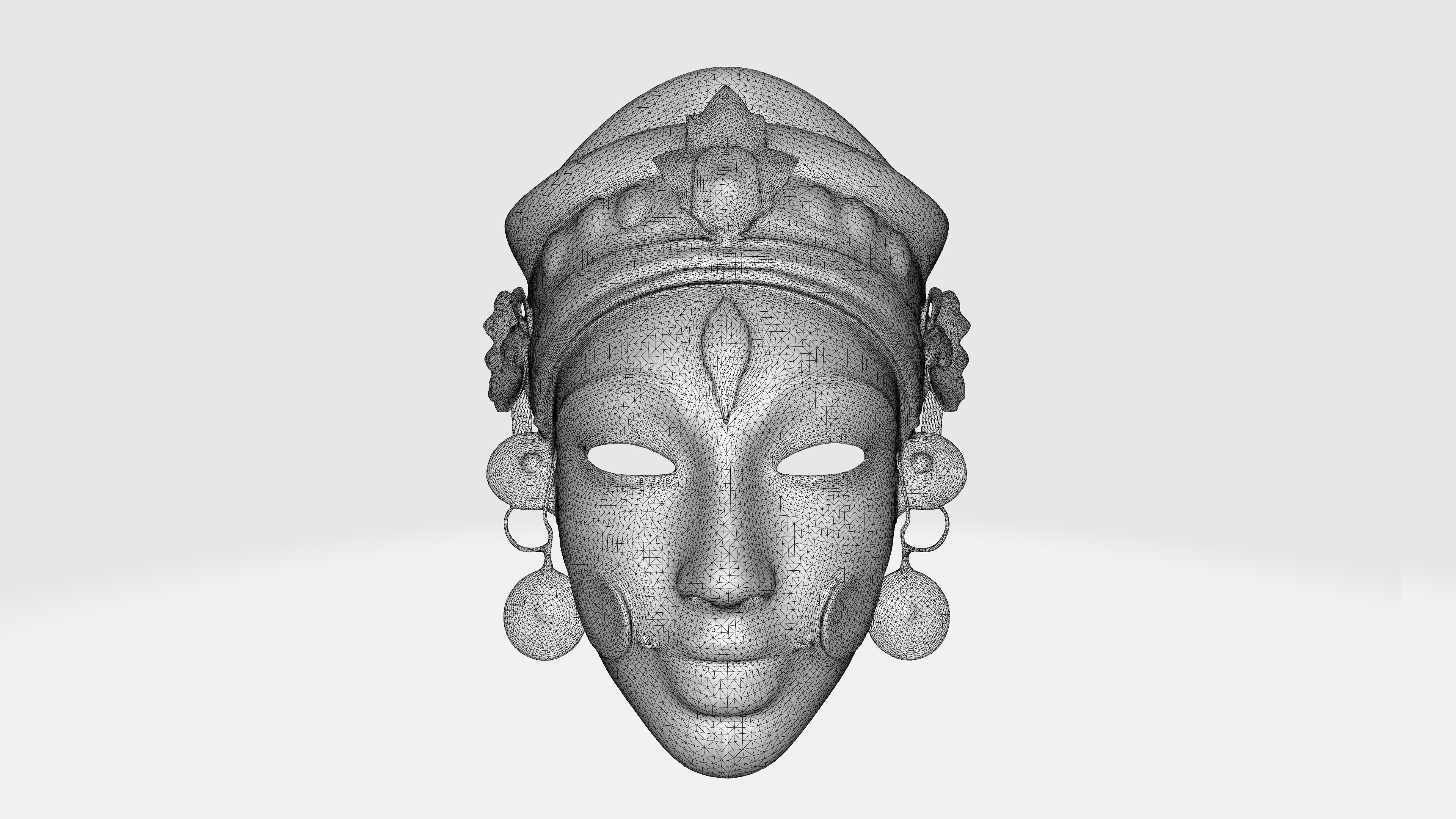Divine Goddess Mask Low-poly 3D model_8