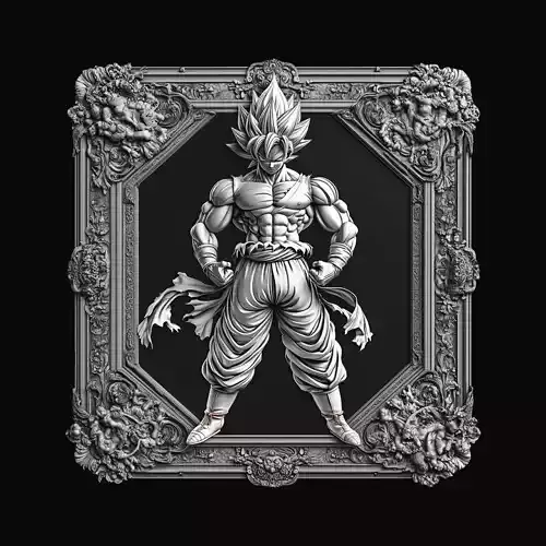 Super Saiyan Warrior Ornamental Frame Edition 3D print model