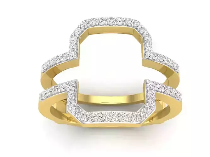 AV 655 Diamond Ladies Wedding Band Enhancer Guard Double Ring 3D print model