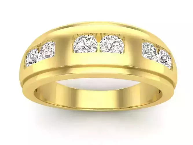 AV 656 Diamond Mens Channel Set Wedding Band 3D print model