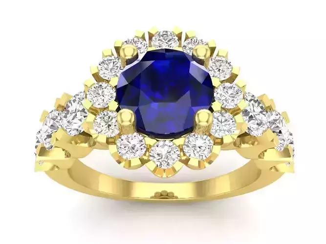 AV 657 Diamond Womens Bridal Cluster Halo Engagement Ring