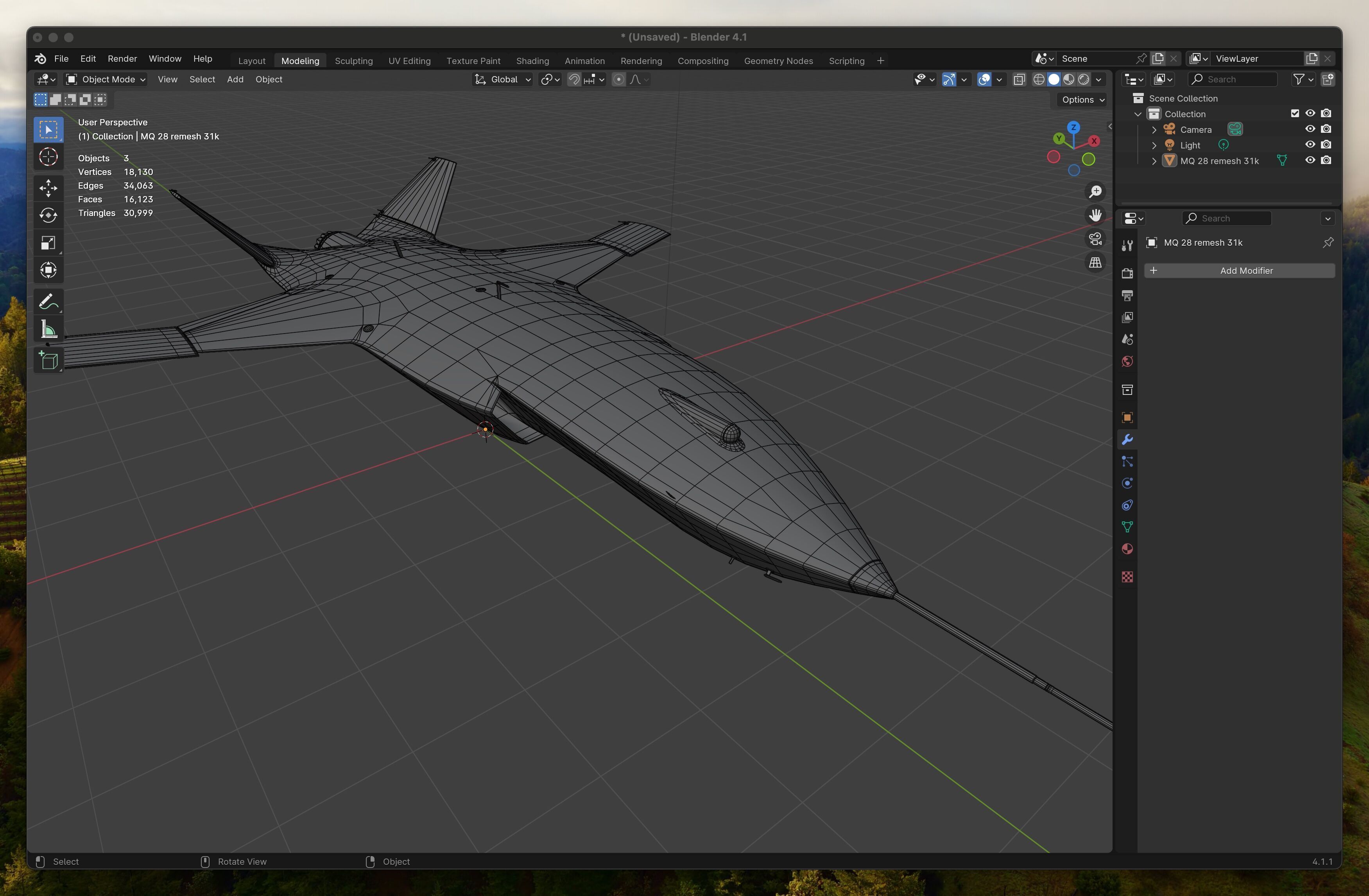 MQ-28 Ghost Bat Game Ready Drone Low-poly 3D model_13
