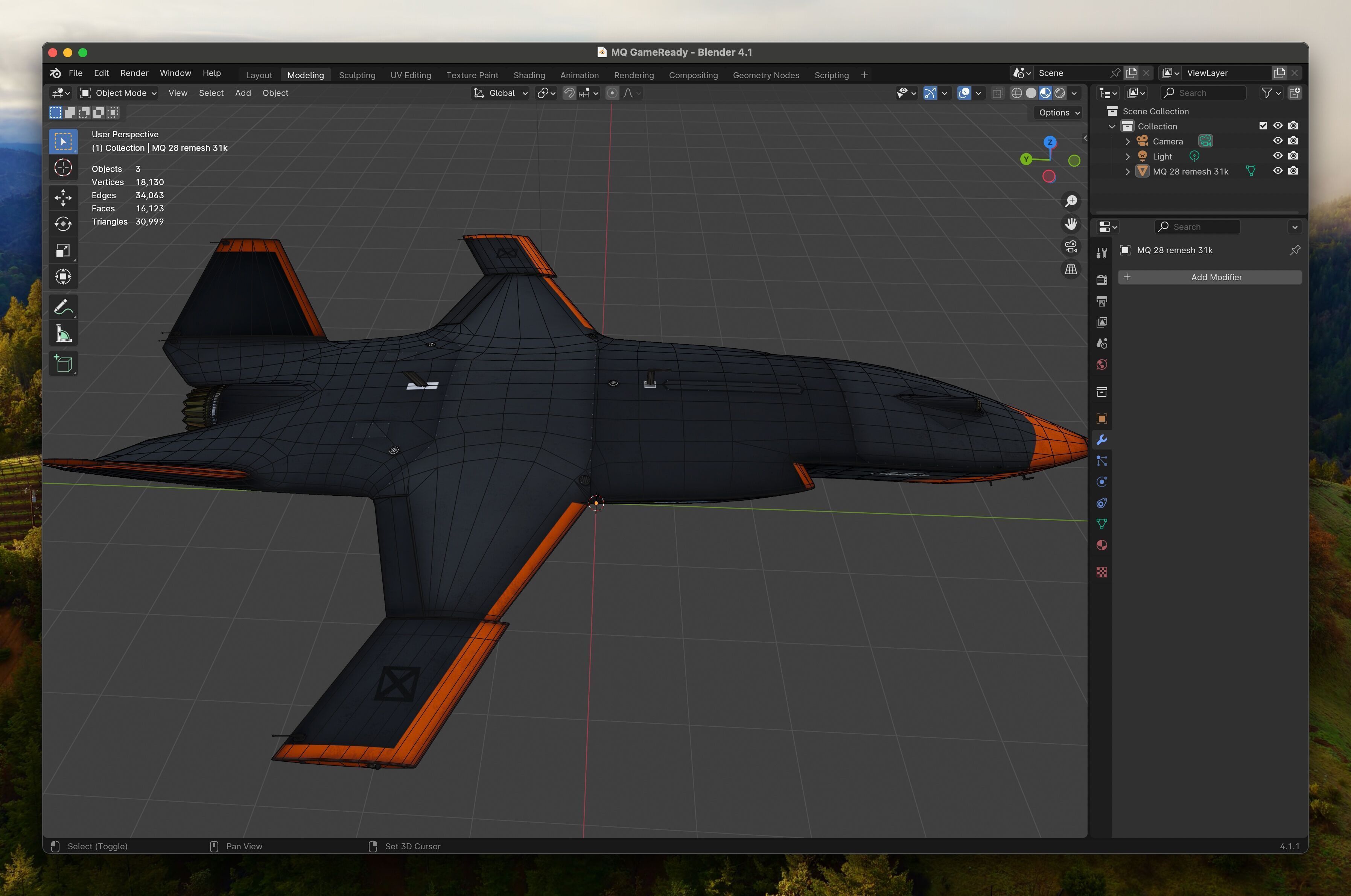 MQ-28 Ghost Bat Game Ready Drone Low-poly 3D model_14