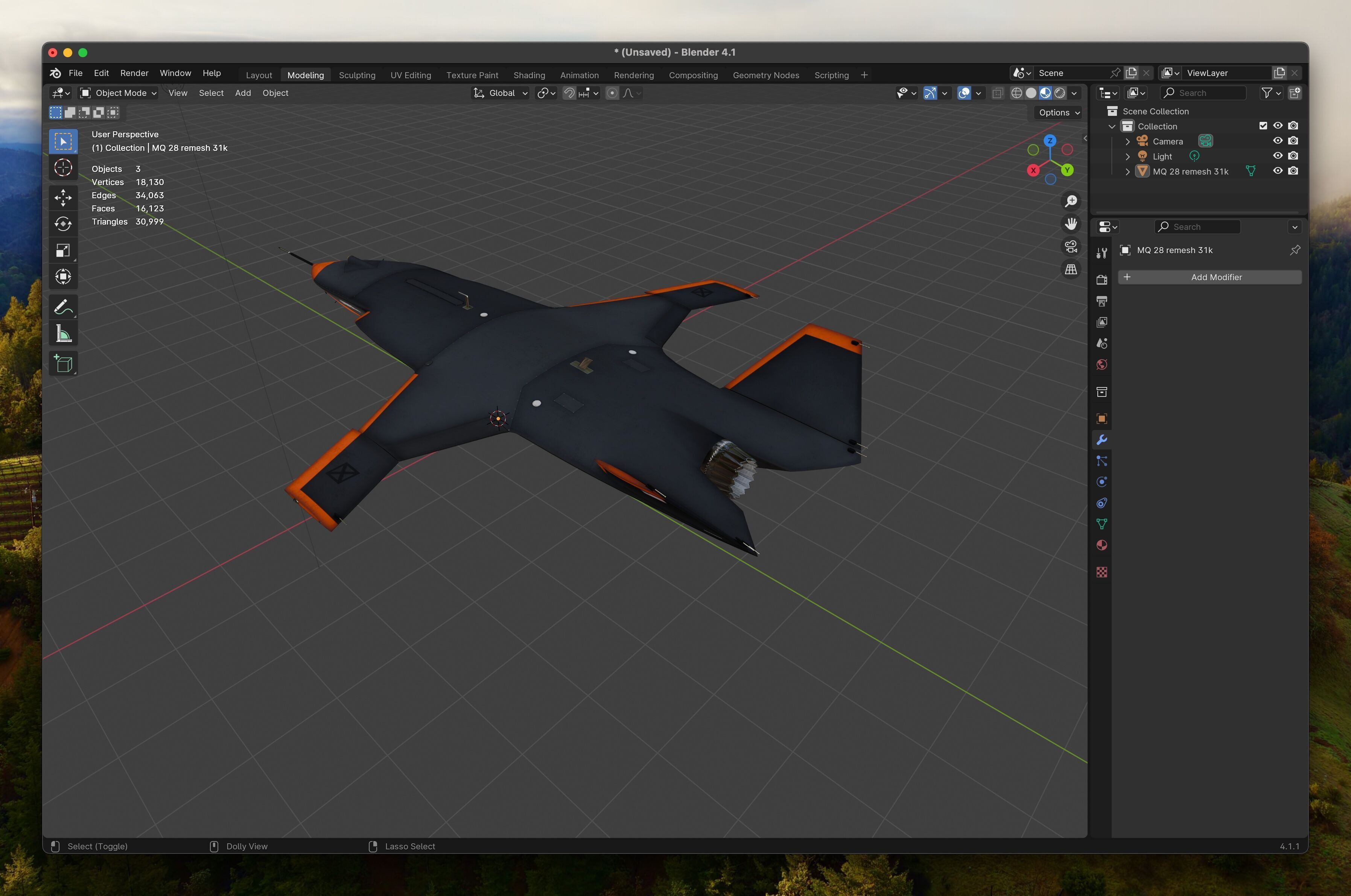 MQ-28 Ghost Bat Game Ready Drone Low-poly 3D model_10