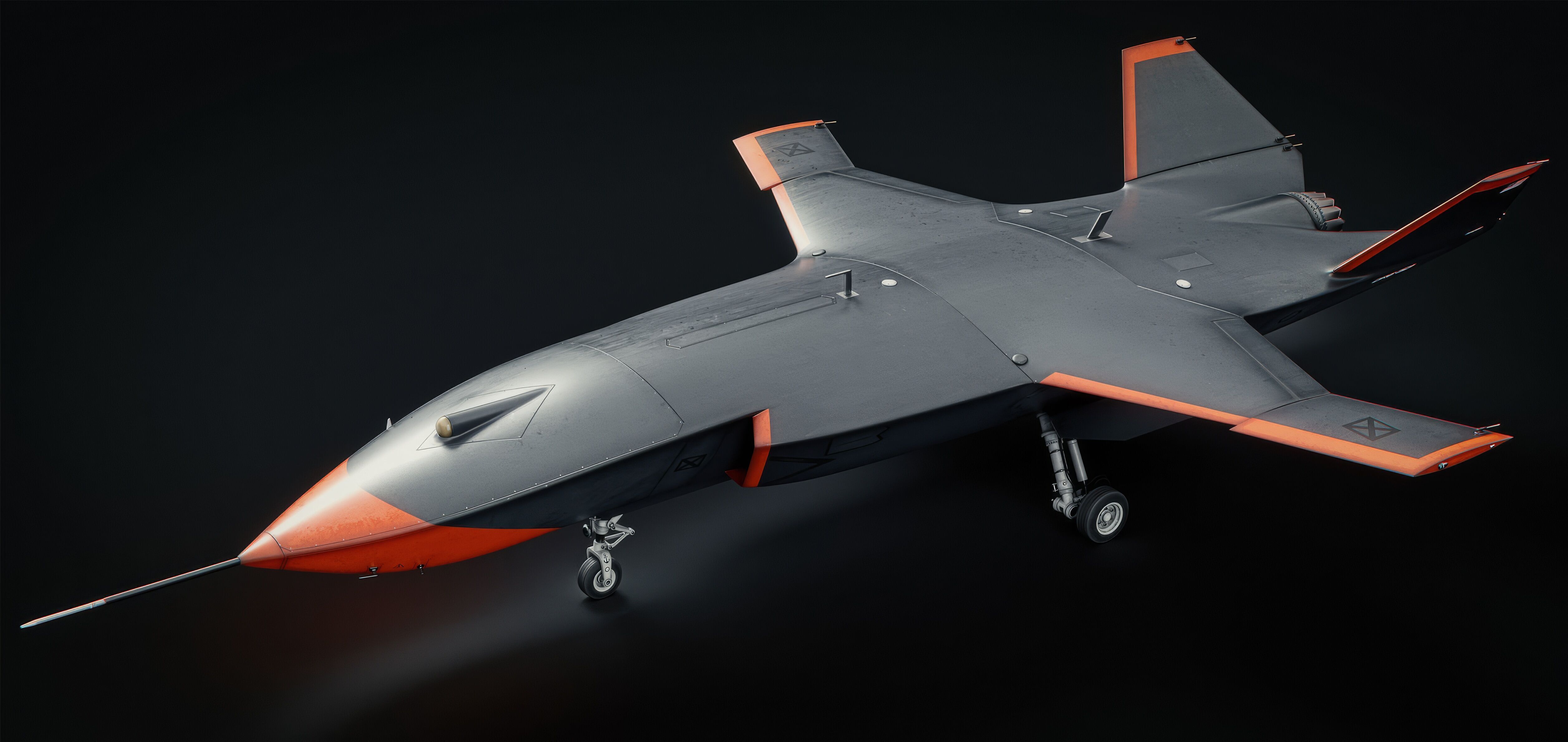 MQ-28 Ghost Bat Game Ready Drone Low-poly 3D model_7