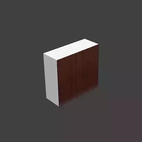 2-tier 2-door wall cabinet made of brown wood material