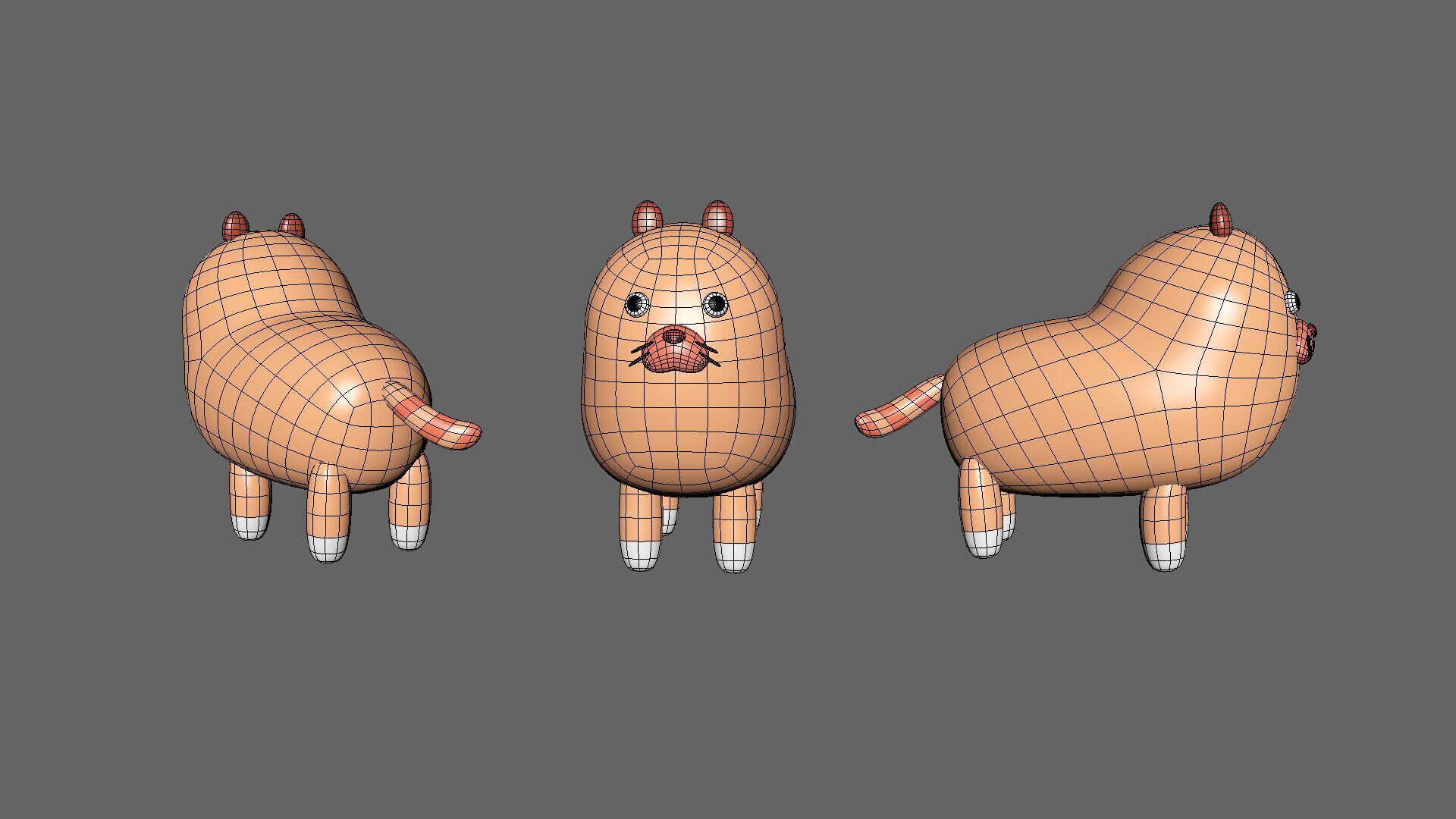 Low-Poly Cat Animated - Fun World Animal Low-poly 3D model_9