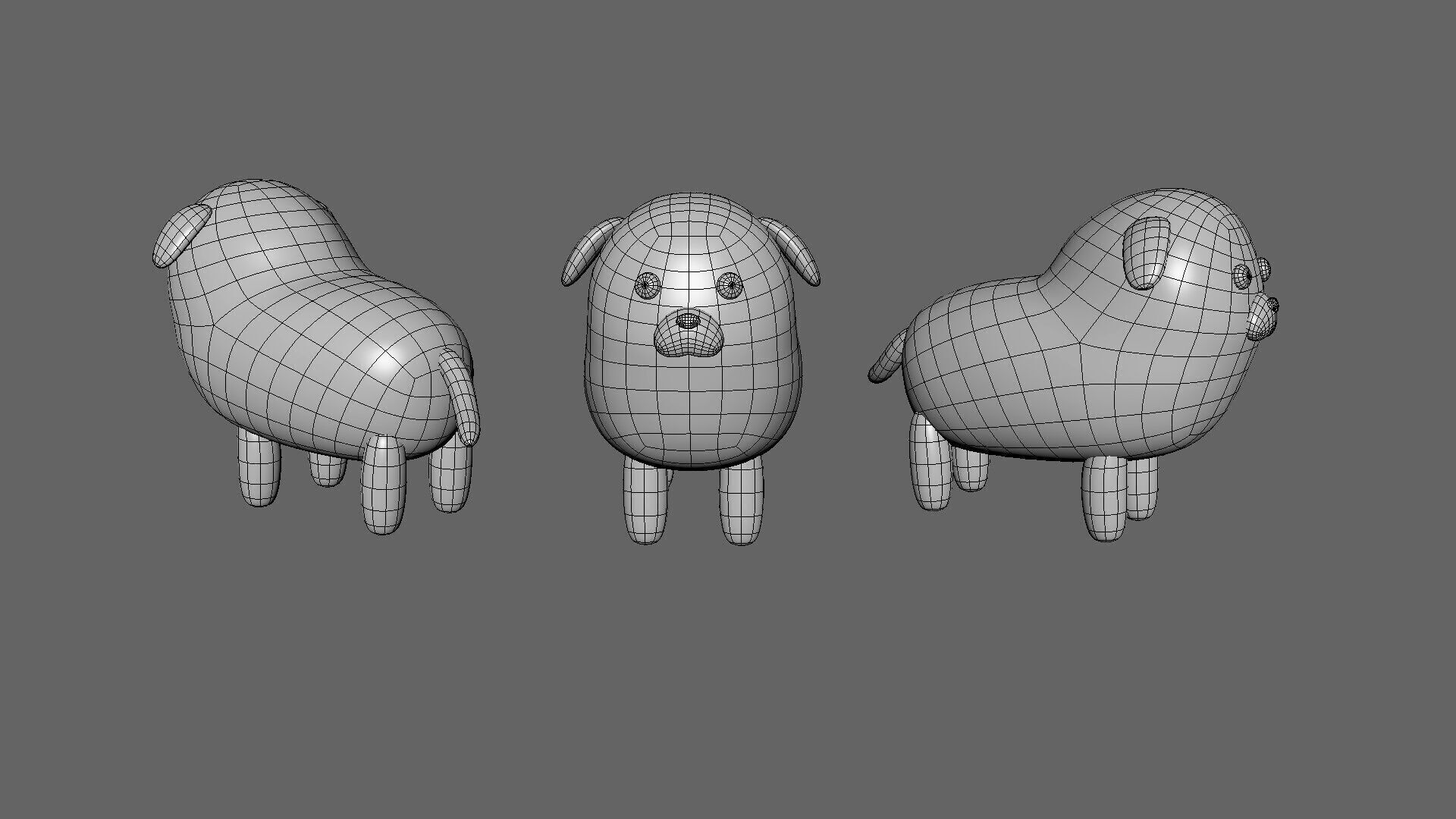 Low-Poly Dog Animated - Fun World Animal Low-poly 3D model_8