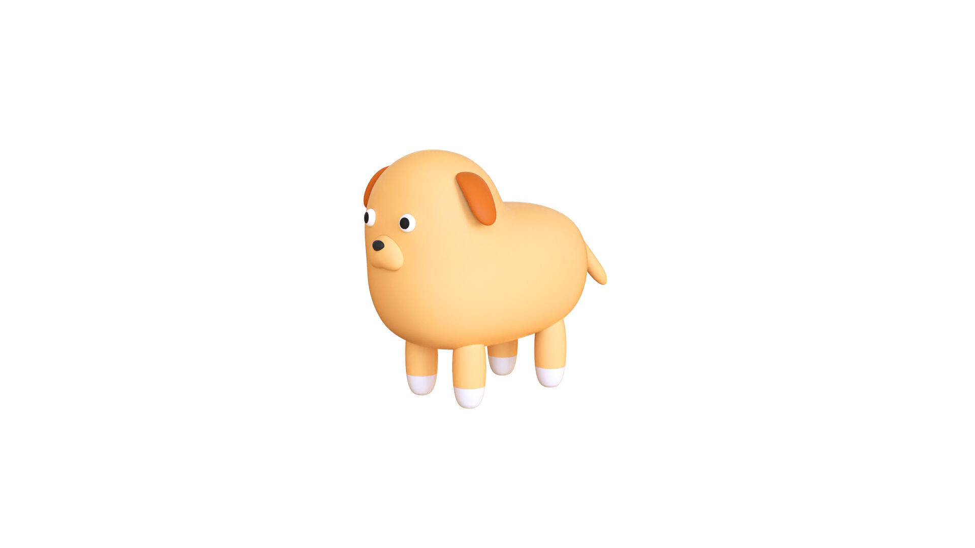 Low-Poly Dog Animated - Fun World Animal Low-poly 3D model_2