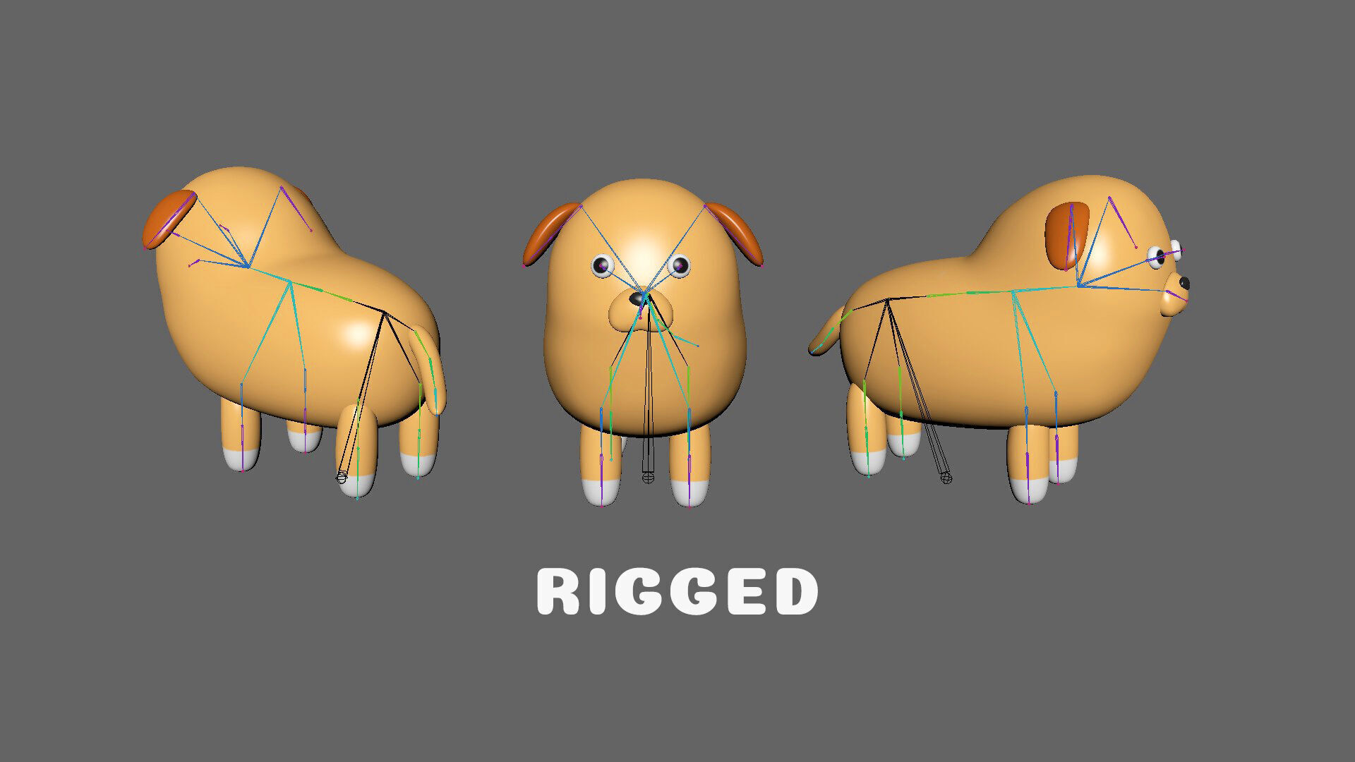 Low-Poly Dog Animated - Fun World Animal Low-poly 3D model_3