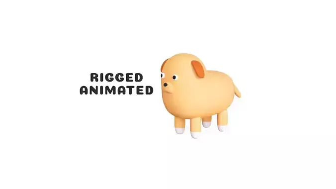Low-Poly Dog Animated - Fun World Animal Low-poly 3D model