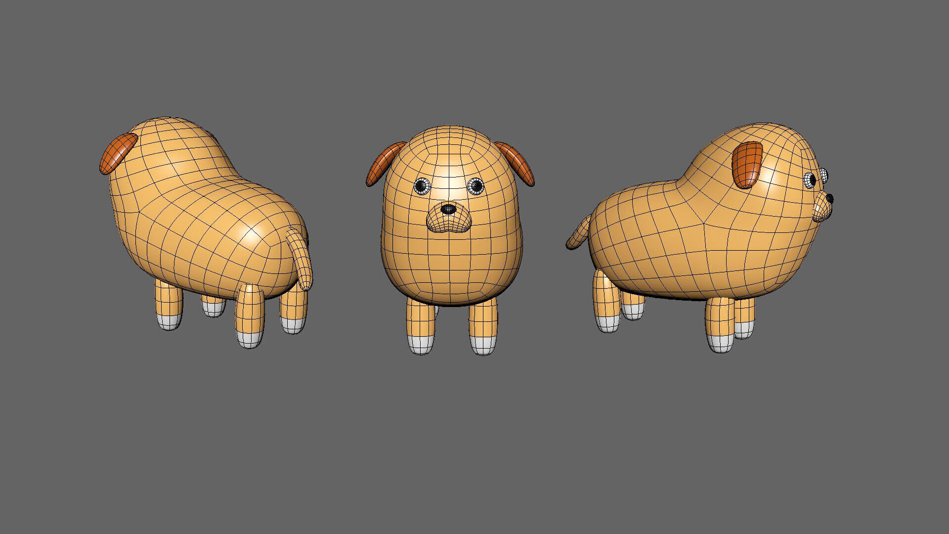 Low-Poly Dog Animated - Fun World Animal Low-poly 3D model_9