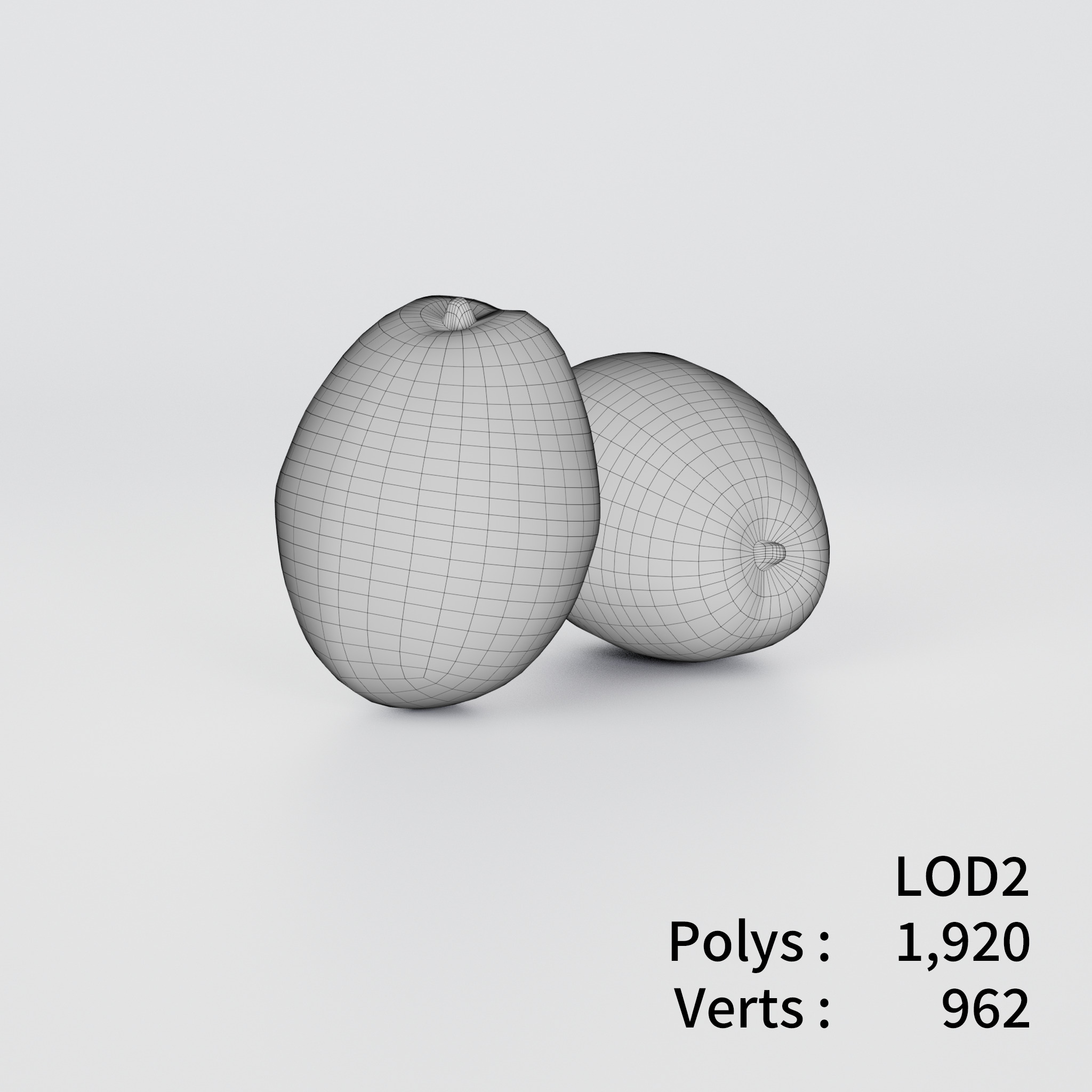 Avocado 3D model Low-poly 3D model_4