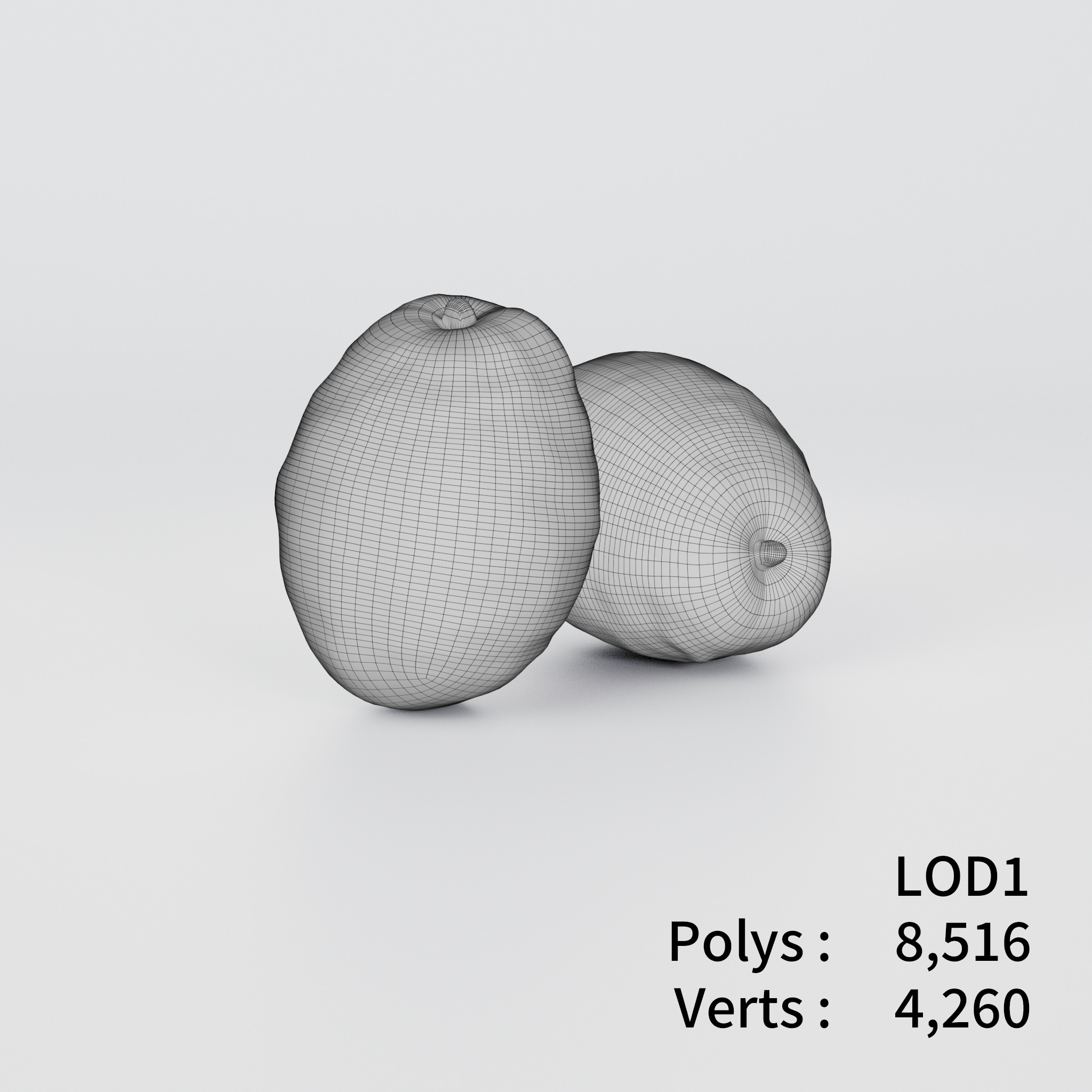 Avocado 3D model Low-poly 3D model_3